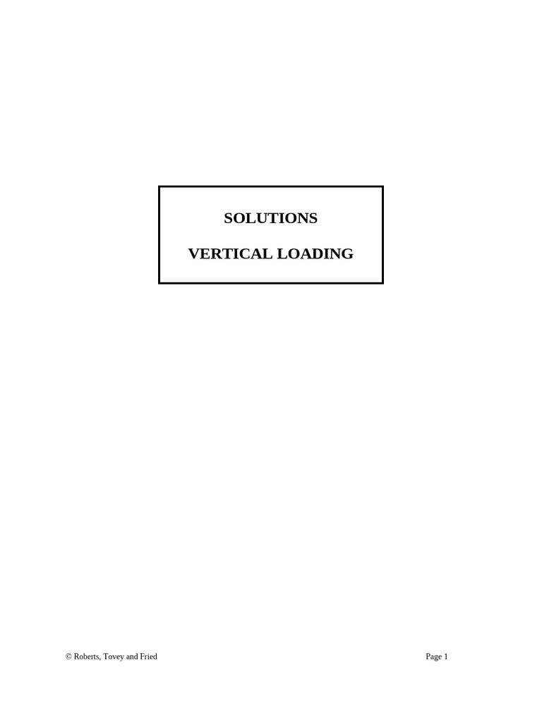 Vertical Loading Solutions Explained | PDF | Bending | Structural ...