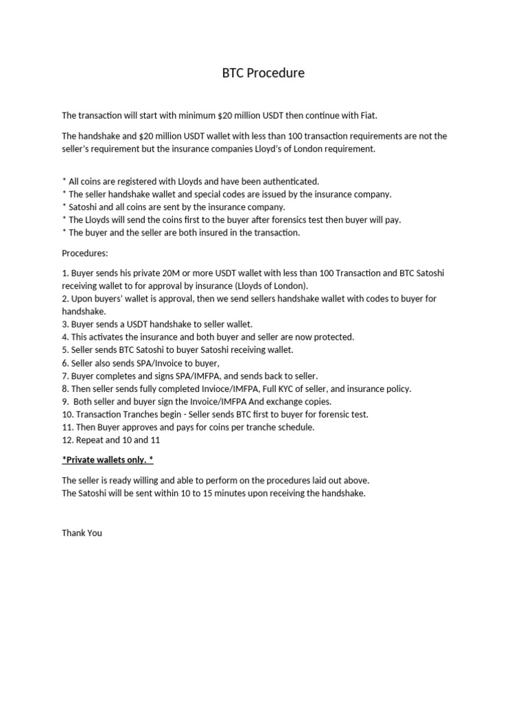 BTC Procedure 12.11.2024 | PDF