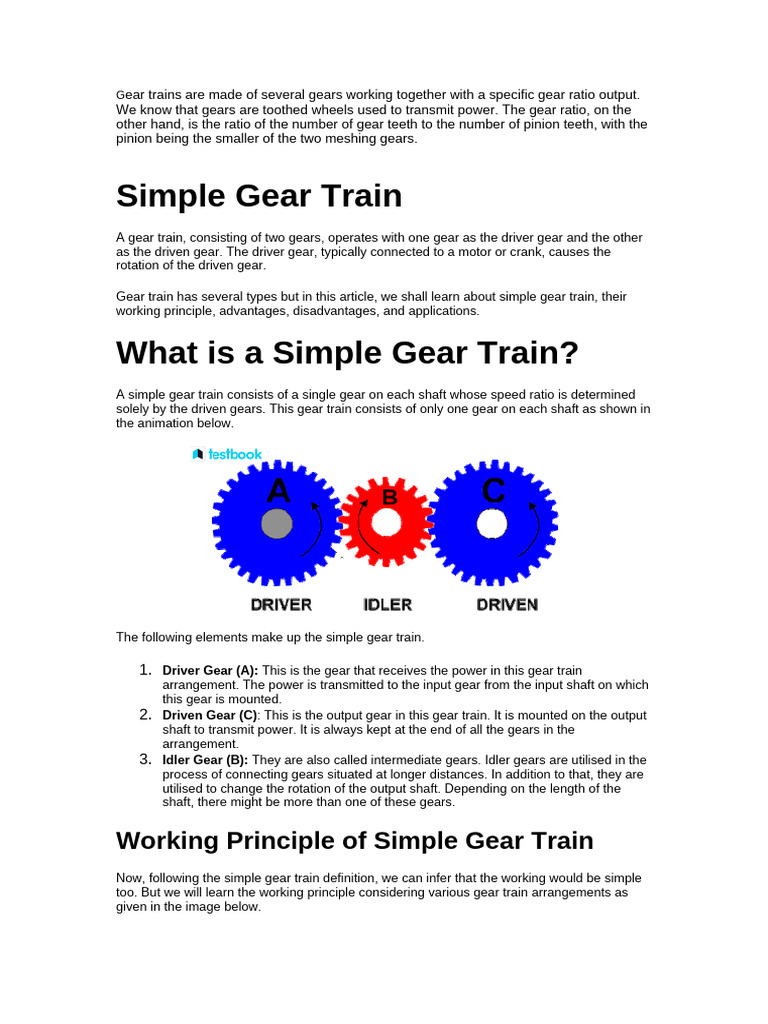 Simple Gear Train with Idler Overview | PDF | Gear | Mechanical Engineering