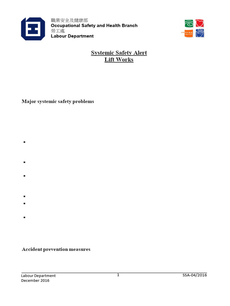 Lift Work Safety Alert Guidelines | PDF | Occupational Safety And ...