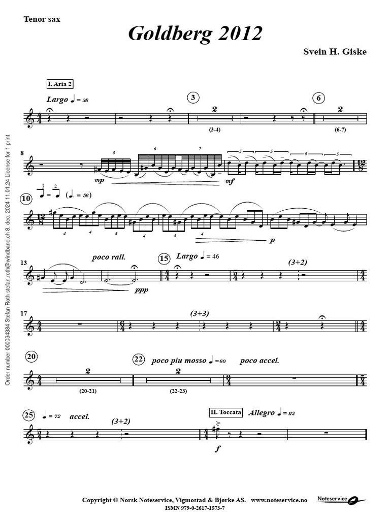 033 BB Tenor Saxophone Goldberg 2021 | PDF | Graphèmes | Phonétique