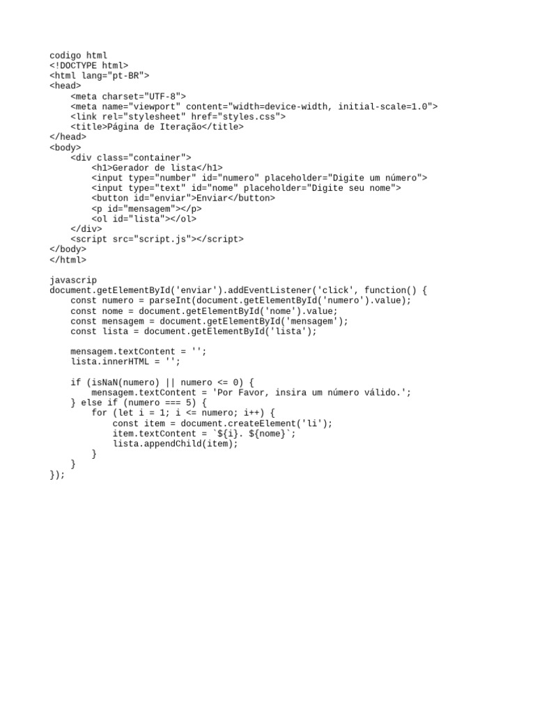 Erros no Código HTML de Julia | PDF