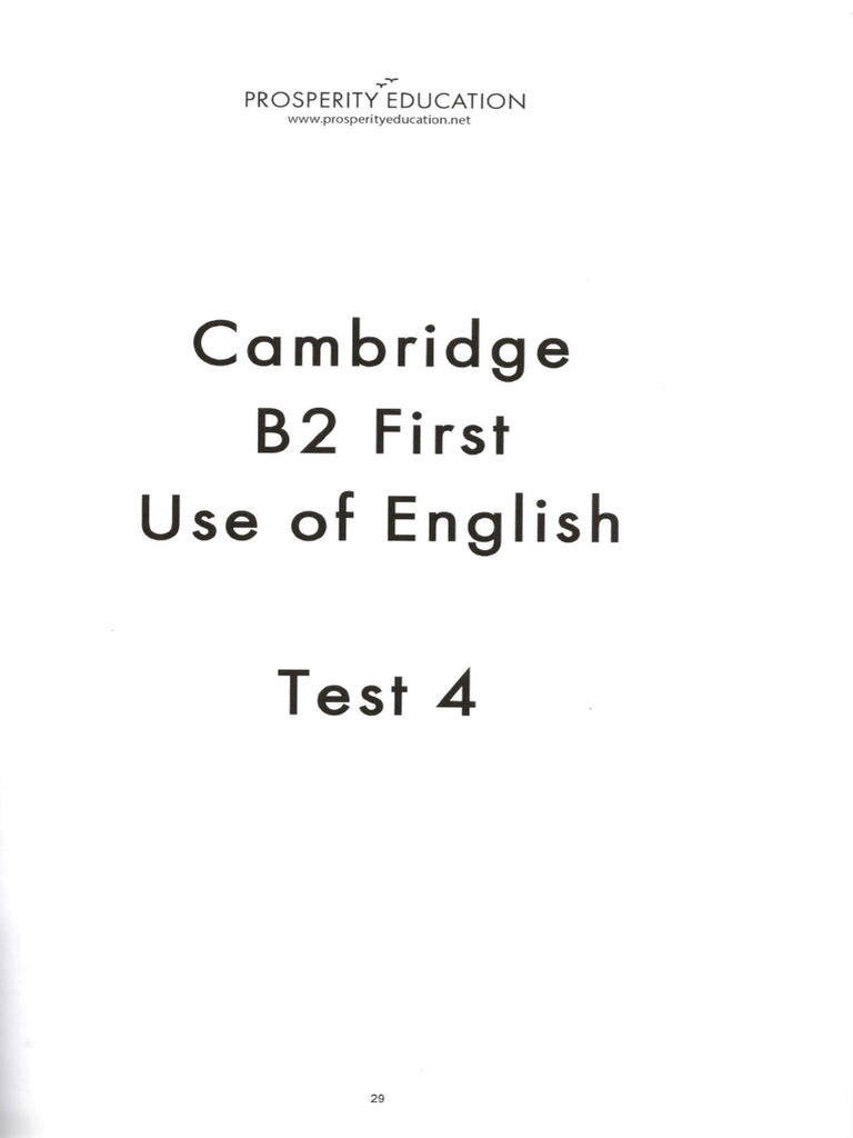Cambridge B2 First Uoe Prosperity Education Test 4 Parts 1 4 Pdf
