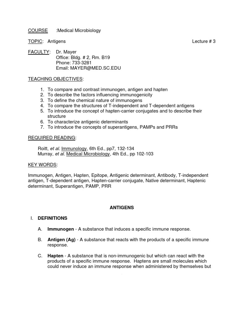 Et Al. Immunology, 6th Ed., pp7, 132134 Et Al. Medical Microbiology