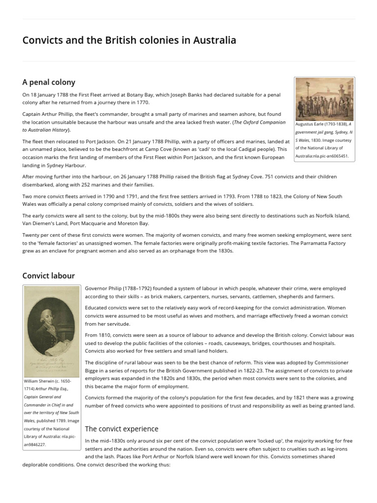 Convicts in Early Australian Colonies | PDF | Penal Labour | Punishments