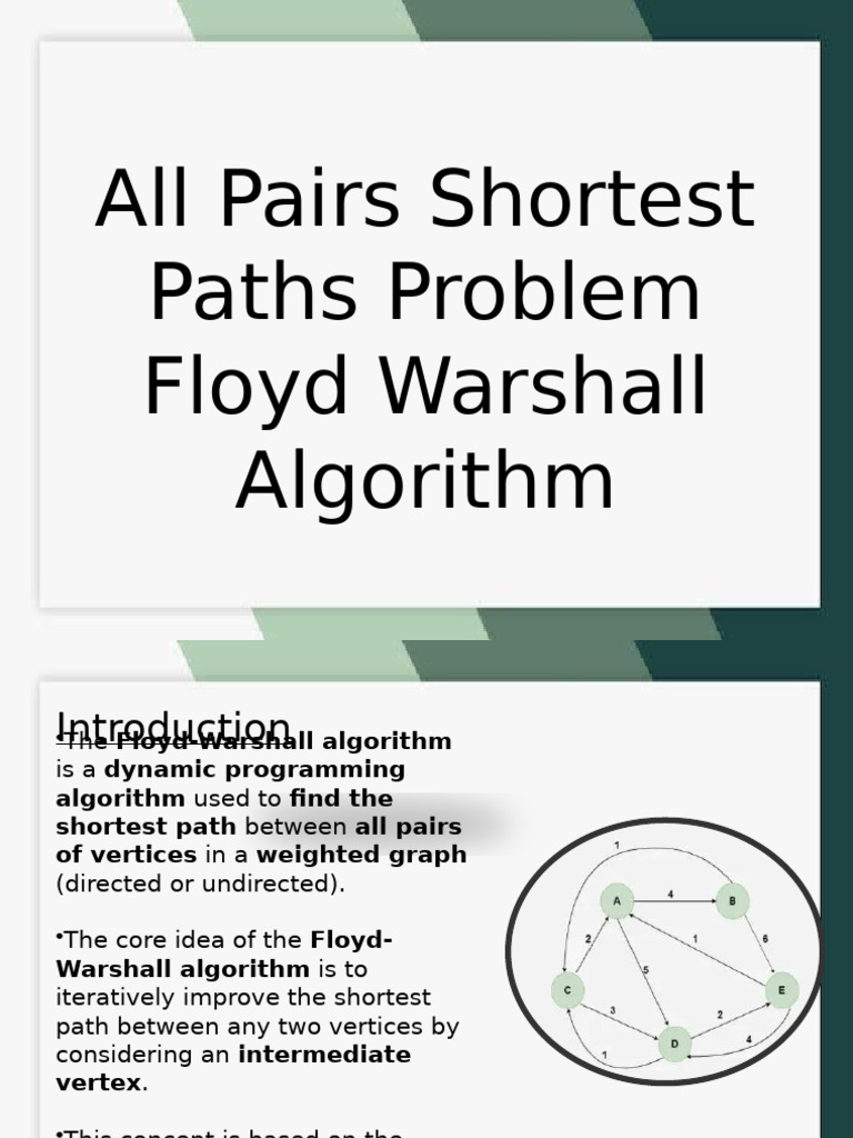 Floyd-Warshall Algorithm Overview | PDF | Applied Mathematics ...