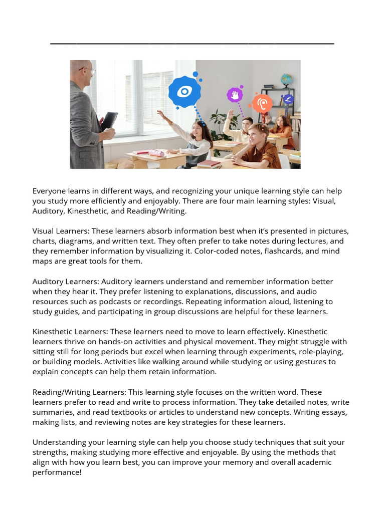 Discover Your Learning Style Guide Pdf