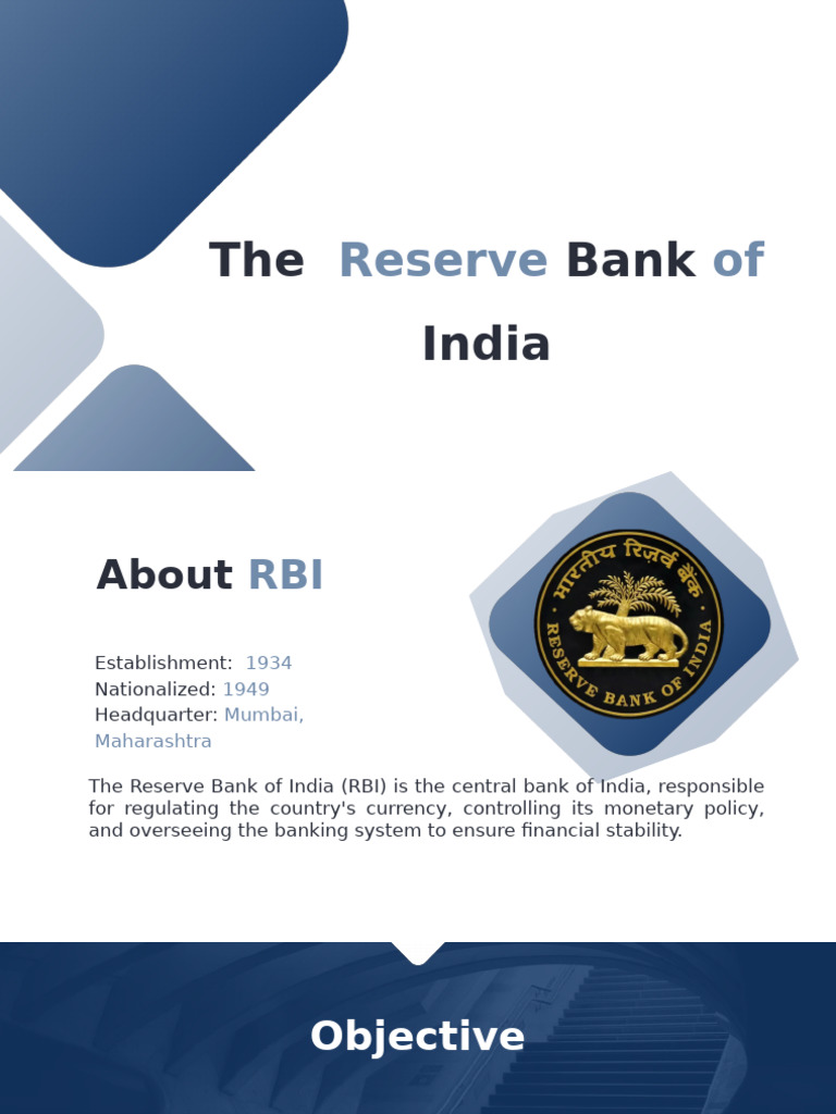 RBI PPT | PDF | Reserve Bank Of India | Financial Markets
