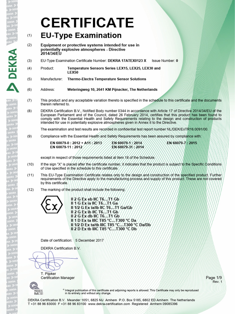 Certified ATEX Proximity Sensors LEX Series | PDF | Electrical Wiring ...