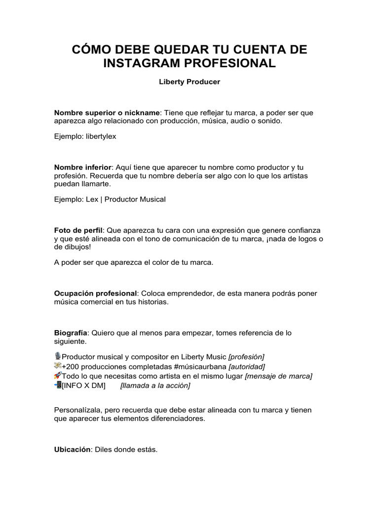 Optimiza tu Cuenta de Instagram Profesional | PDF