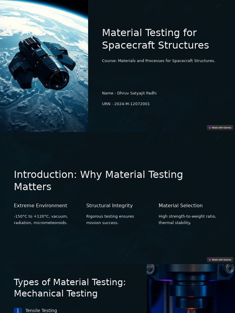 Material Testing For Spacecraft Structures | PDF | Strength Of ...