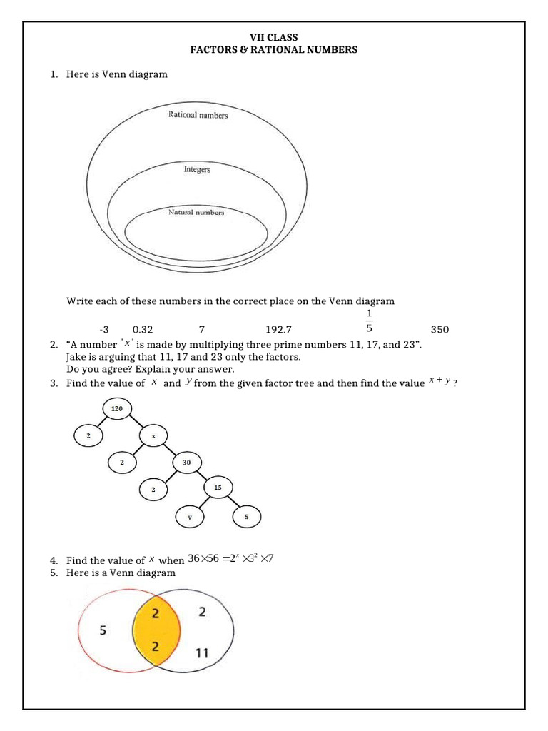 Factors & Rational Numbers | PDF | Rational Number | Numbers