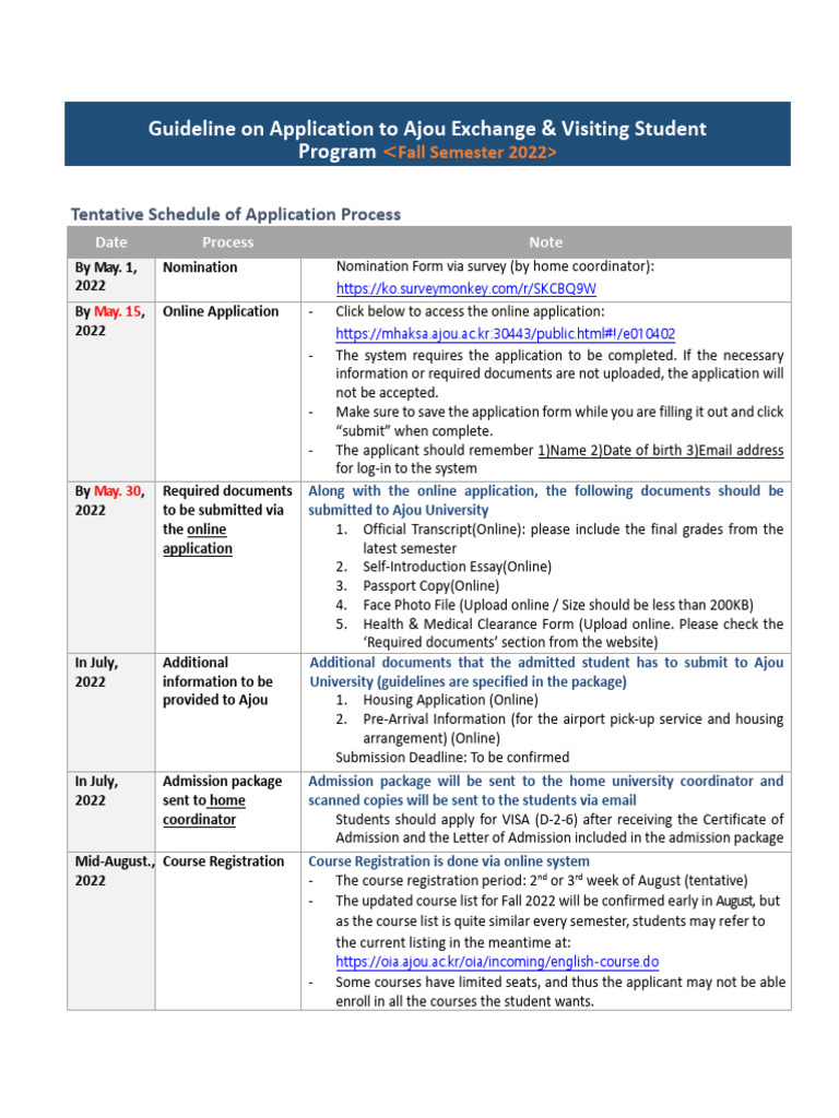 Guideline_on_Application_to_AJOU_Student_Exchange_Program_(Fall_2022) | PDF