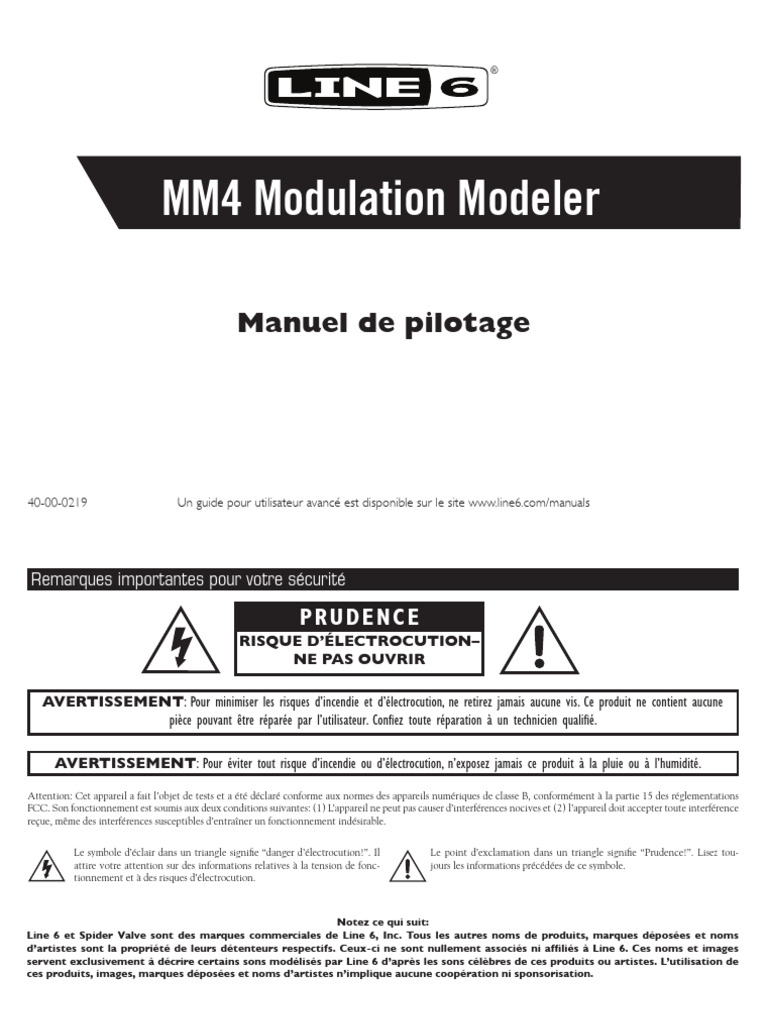 Manuel d'utilisation MM4 Modulation Modeler | PDF | Interrupteur | Son ...