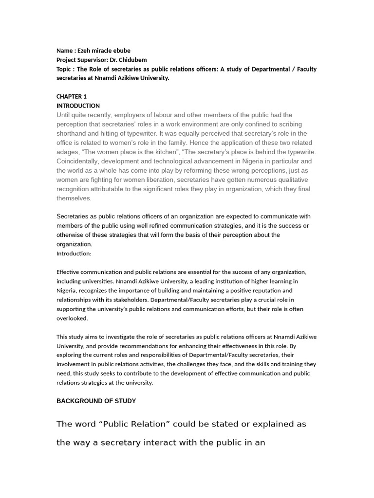 Final Year Project 104648 Am - b6b767 | PDF | Public Relations | Reputation