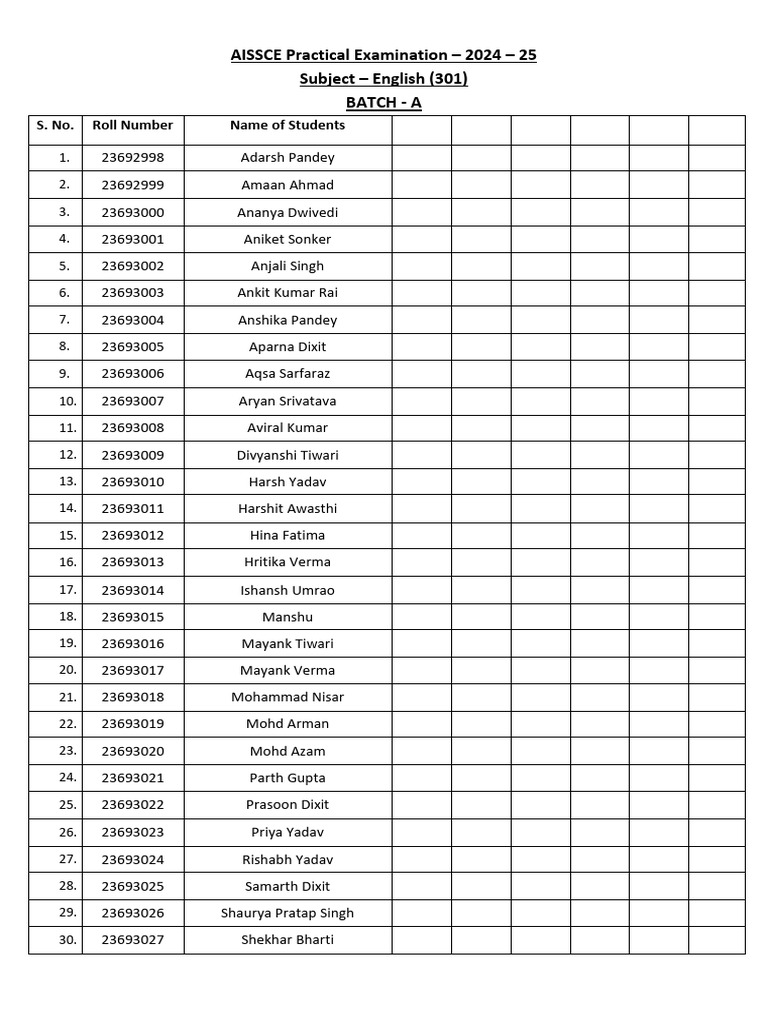 AISSCE English Practical Exam 2024-25 | PDF
