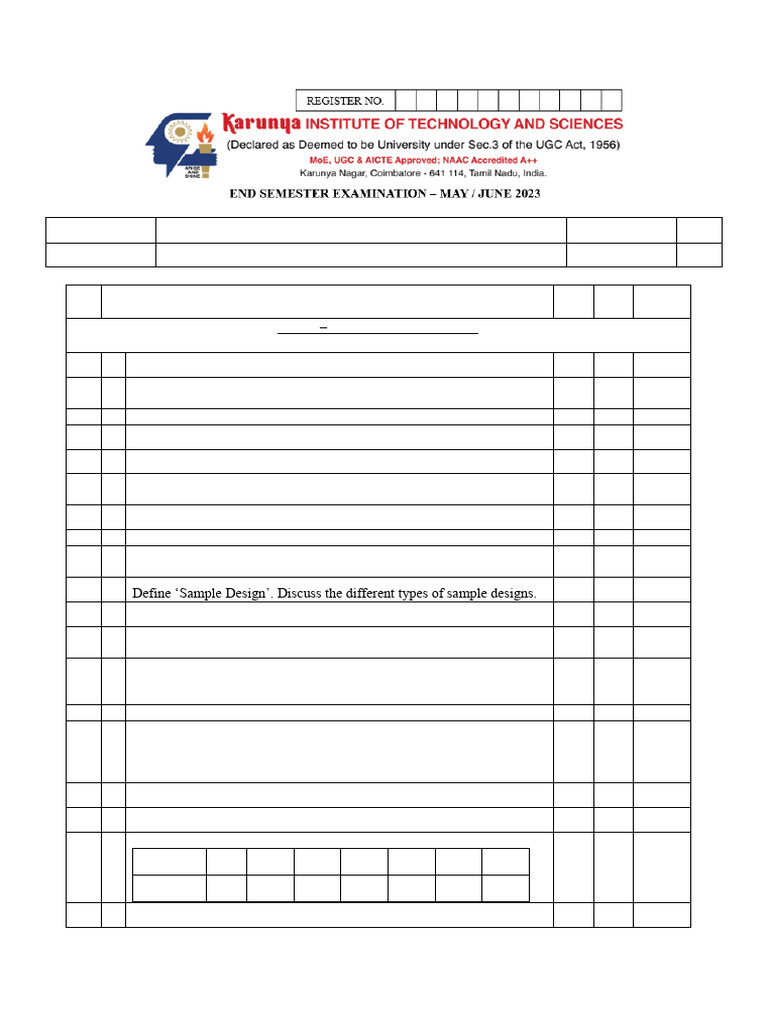 Research Methodology Question Paper 2024 | PDF | Methodology | Statistics