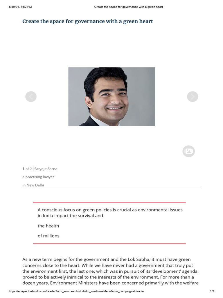 Green Governance for India's Future | PDF | Climate Change ...
