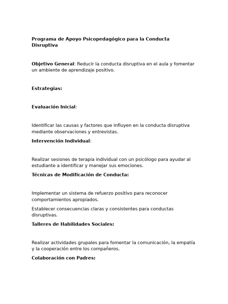 Programas de Intervención Psicopedagógica | PDF | Evaluación ...