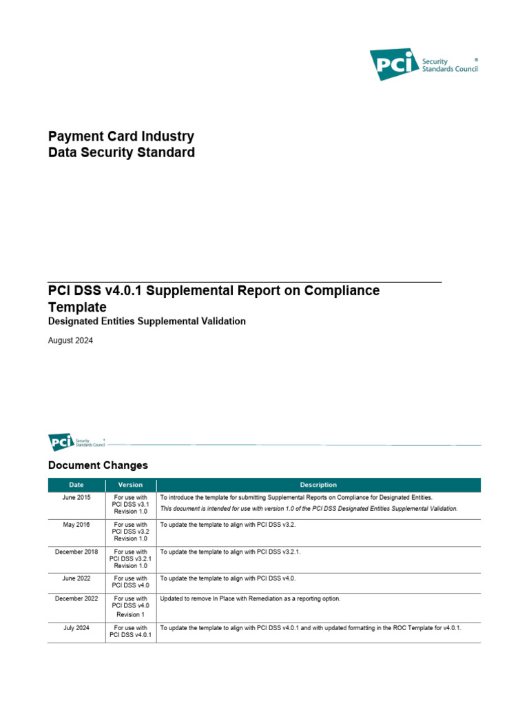 PCI DSS v4.0.1 Compliance Report Template | PDF | Payment Card Industry ...