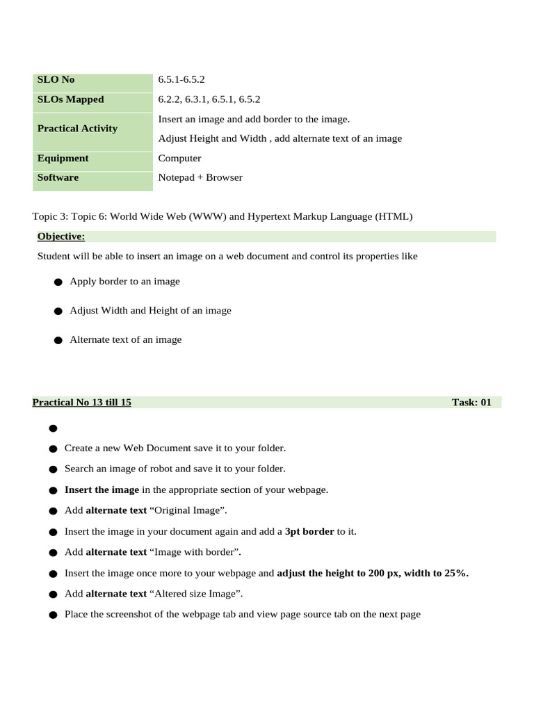 HTML Image Insertion and Formatting Guide | PDF