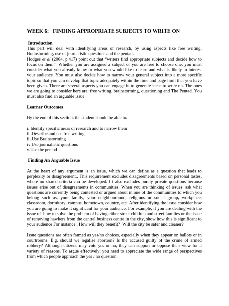 Brainstorming Topics for Writing | PDF | Brainstorming | Cognition