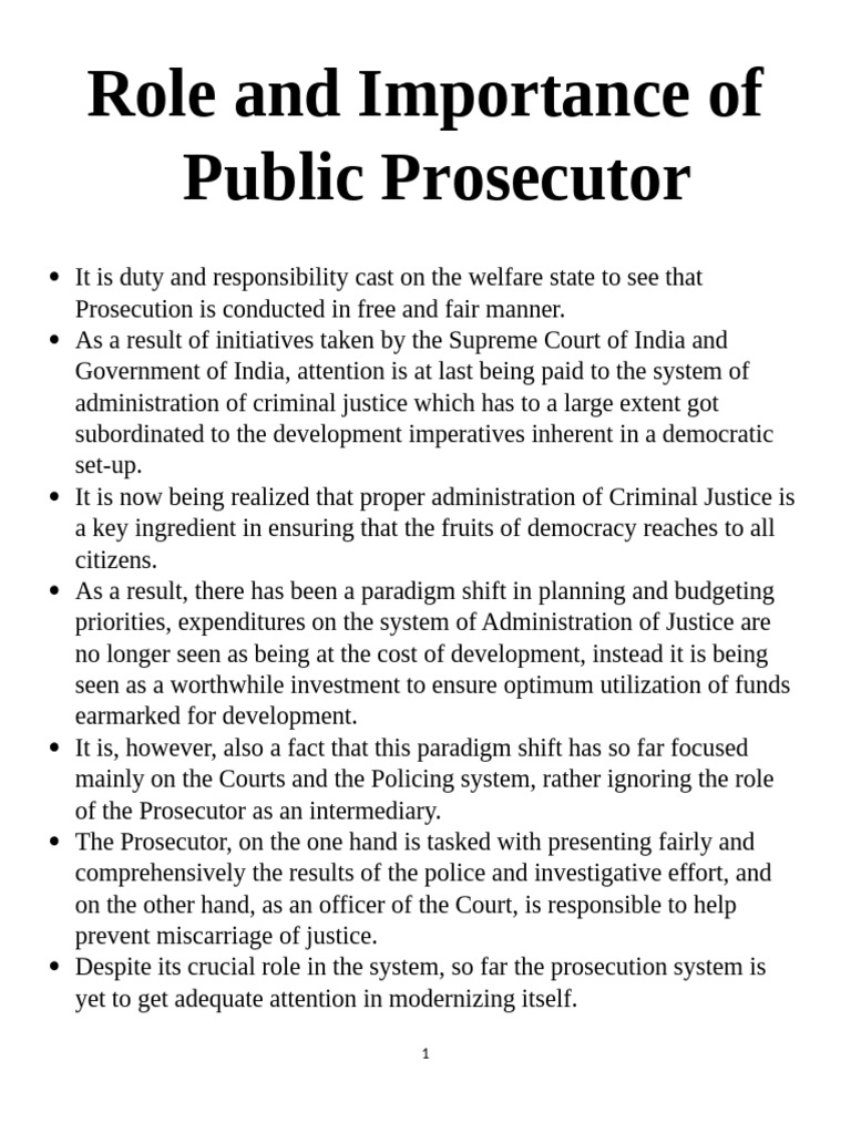 Role of Public Prosecutor in India | PDF | Prosecutor | Bail