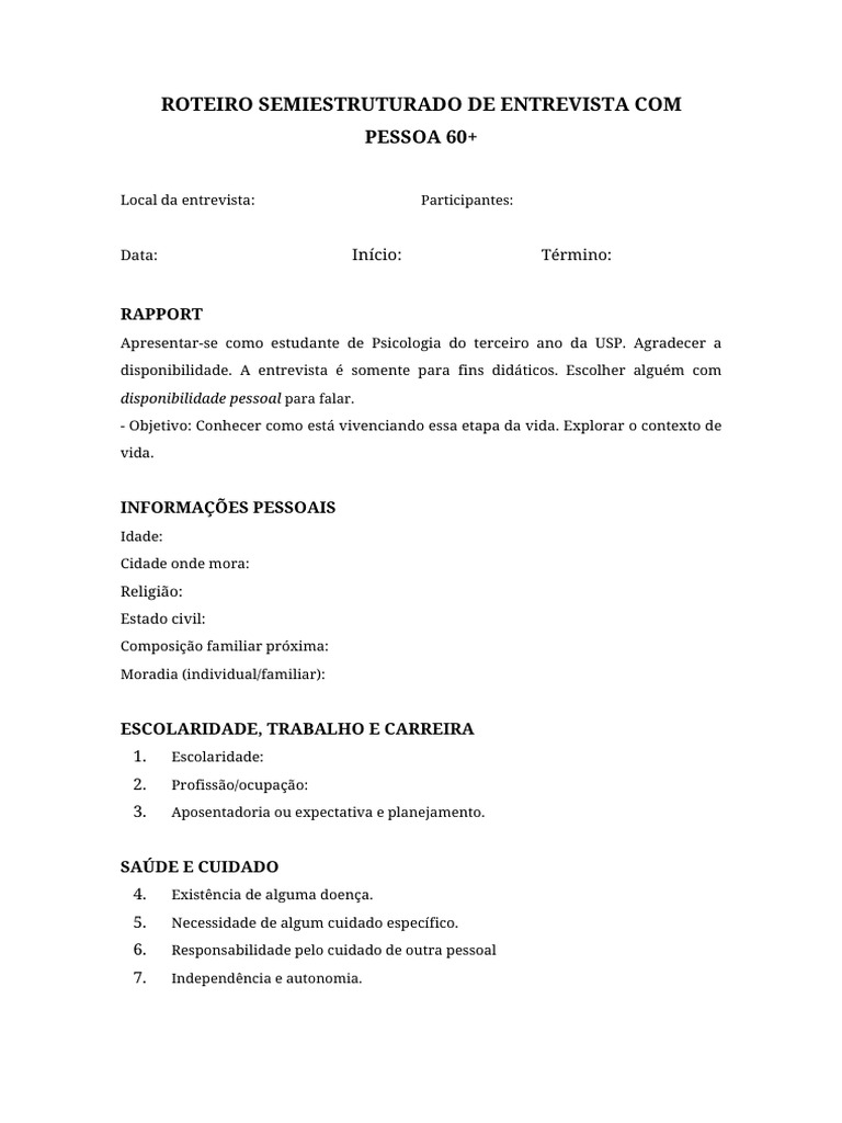 ROTEIRO SEMIESTRUTURADO DE ENTREVISTA COM PESSOA 60-print | PDF