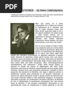 Rudolf Steiner - Ultima Conferenza