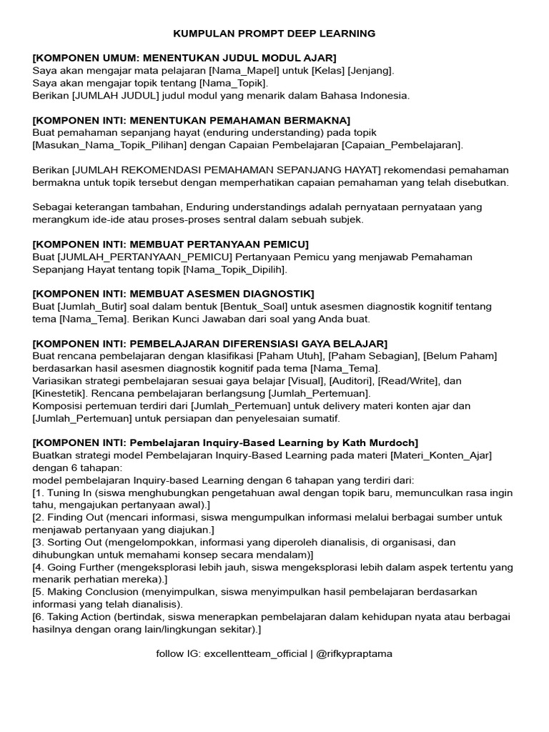 Prompt Modul Ajar Deep Learning | PDF
