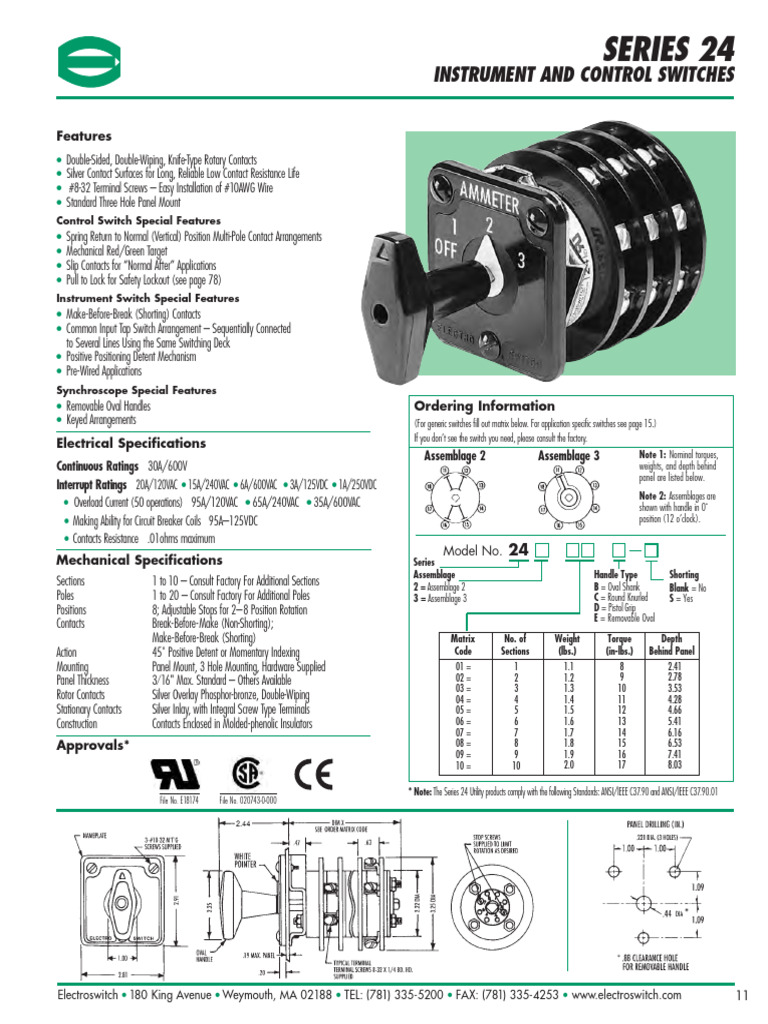 Electroswitch Series 24 Overview | PDF | Switch | Machines