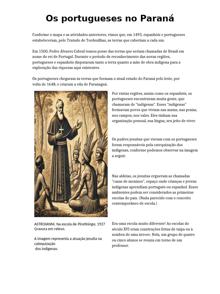 A Chegada dos Portugueses no Paraná | PDF