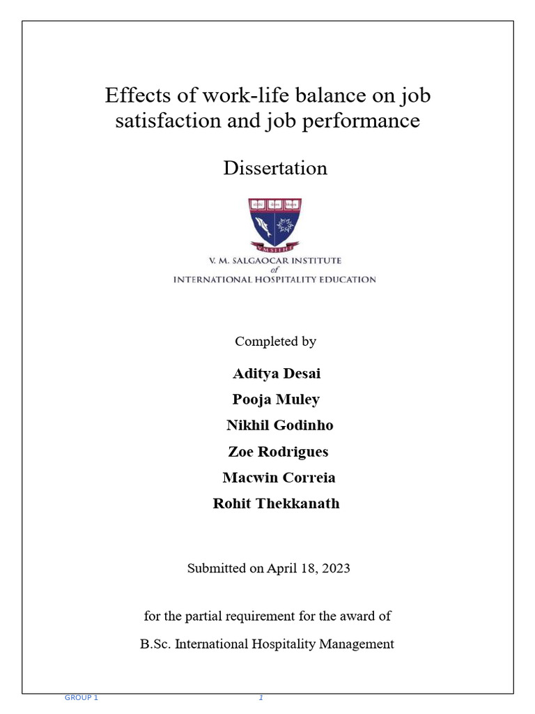 Work-Life Balance Impact on Job Satisfaction | PDF | Cronbach's Alpha