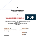 Project: "Consumer Behaviour OF Airte L"