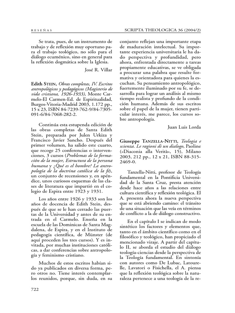 Edith STEIN Obras Completas IV Escritos Antropolog | PDF | Teología