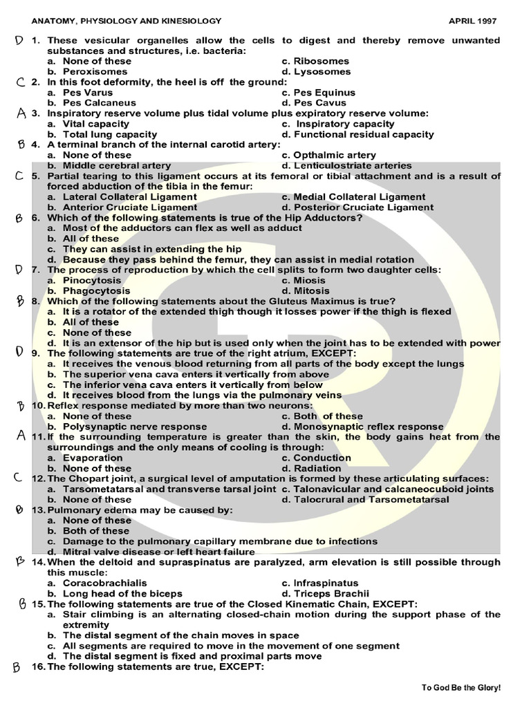 Apk 1997 April-Answer-Key | PDF