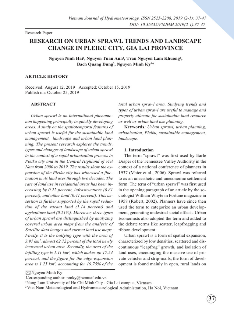 Research on Urban Sprawl Trends and Land | PDF | Urban Sprawl | Land ...