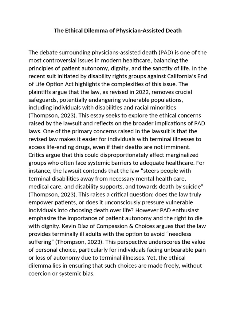The Ethical Dilemma of Physician | PDF | Terminal Illness | Health Care