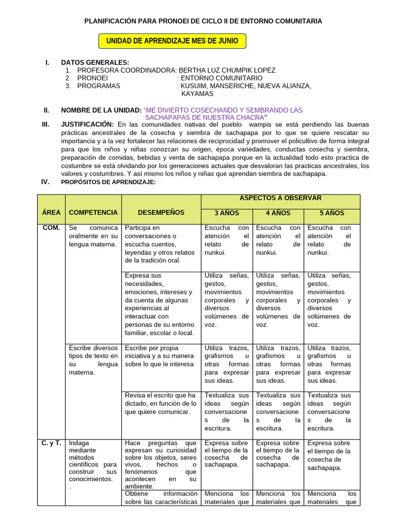 Unidad de Aprendizaje Junio #07 | PDF | Aprendizaje | Escritura