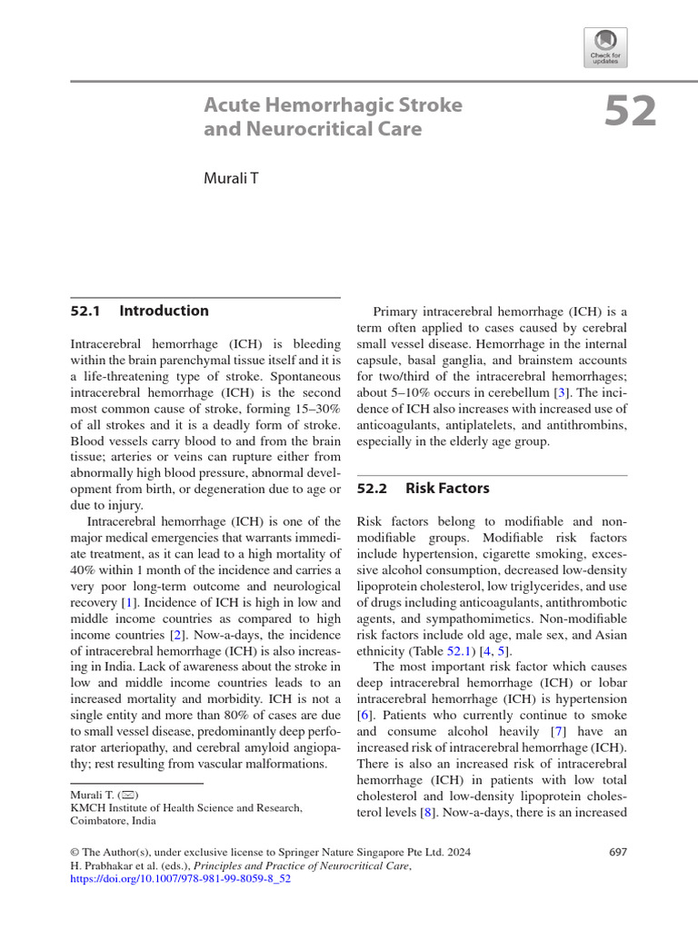 Acute Hemorrhagic Stroke Overview | PDF | Stroke | Medicine