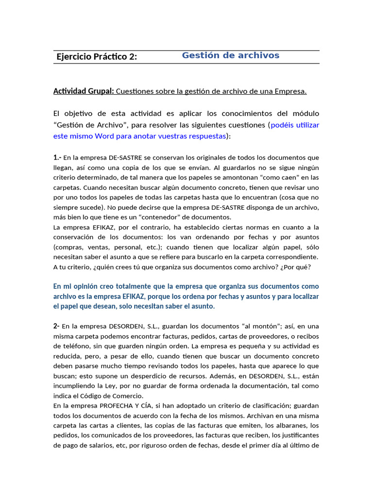 Ejercicio Gestión de Archivos 2 | PDF | Archivo de computadora | Business