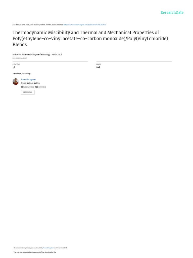 PVC/EVACO Blend Properties Analysis | PDF | Polymers | Differential ...
