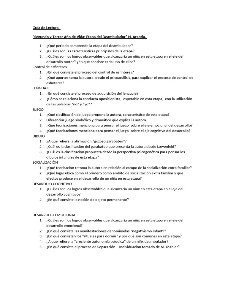 Guia de Lectura Deambulador | PDF