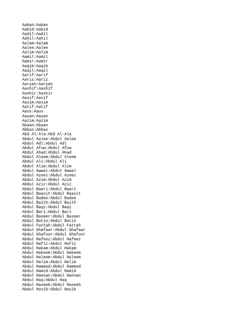 List of Arabic Names and Meanings | PDF
