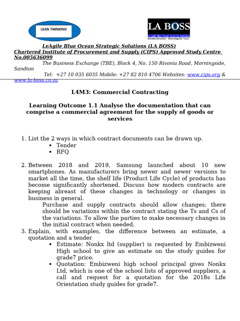 1.L4M3 Assignment LO 1.1 & LO1.2 & LO1.3.answersdocx | PDF ...