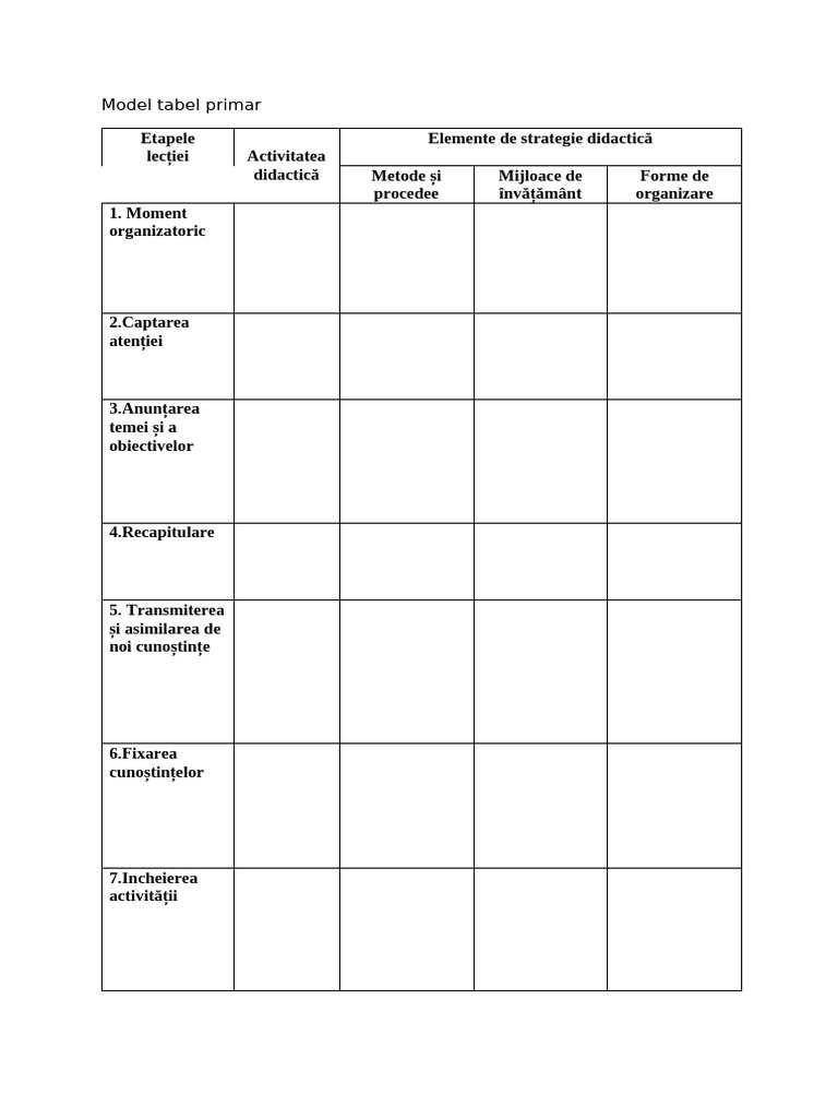 Model Demers Didactic Primar | PDF
