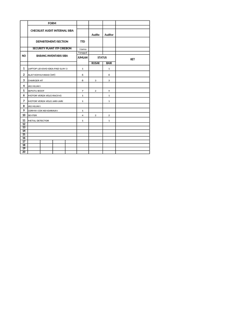 Checklist Audit Pdf