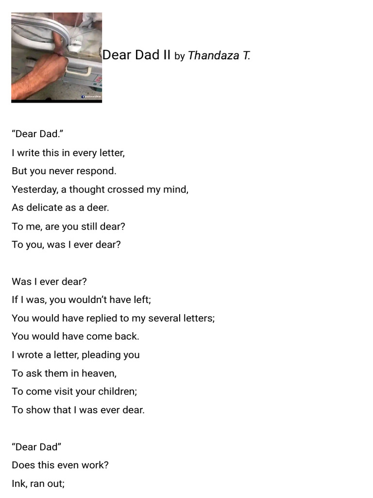 Heartfelt Letter to Absent Father | PDF