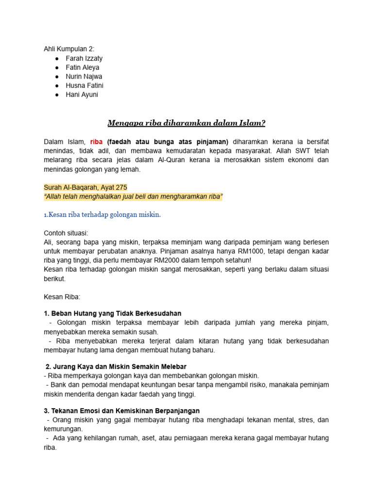 Kesan Riba Terhadap Masyarakat Miskin | PDF