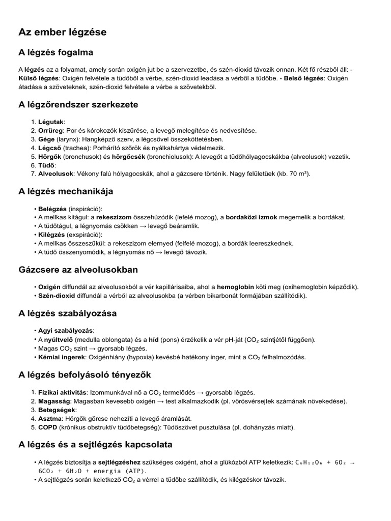 Az Ember Légzése | PDF
